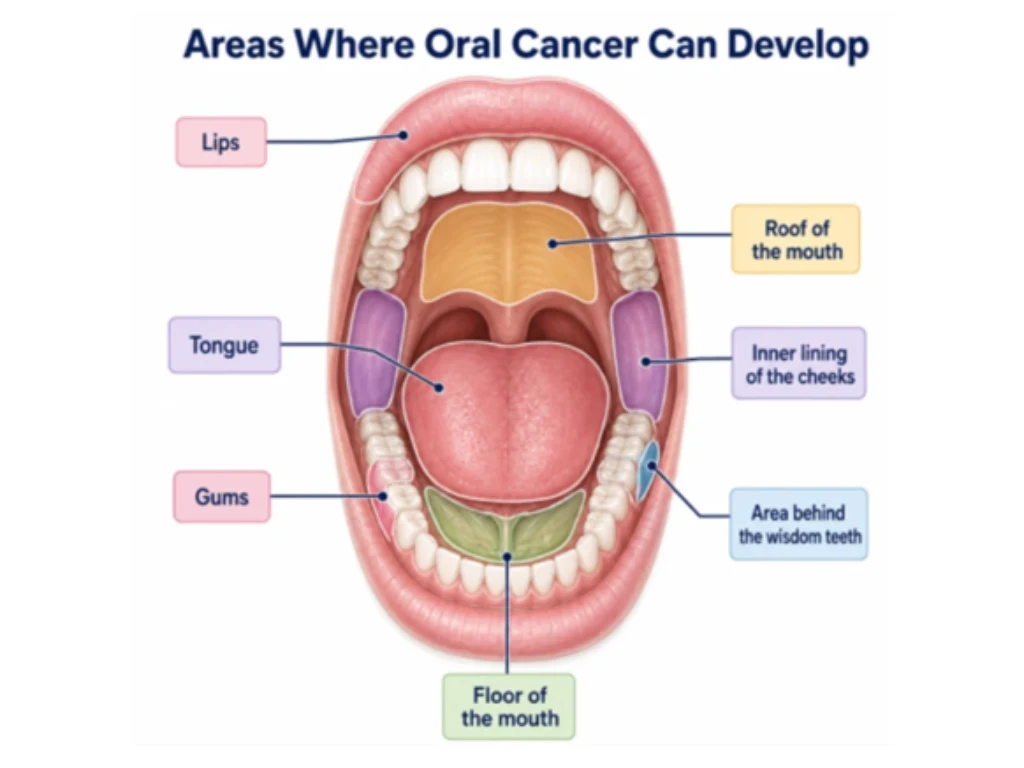 Areas Where Oral Cancer Can Develop